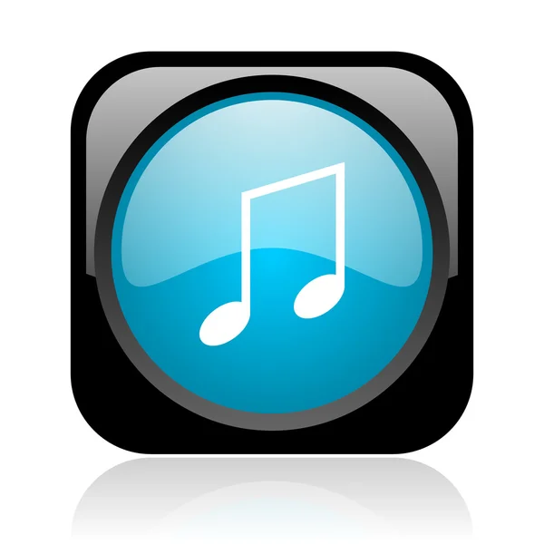 Music black and blue square web glossy icon — Stock Photo, Image