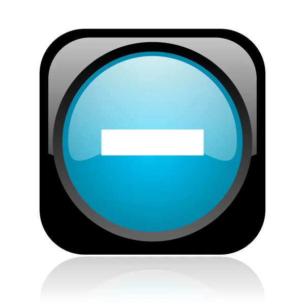 Minus sort og blå firkant web blank ikon - Stock-foto