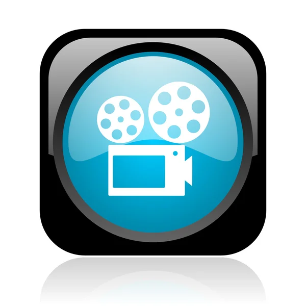 Cinema black and blue square web glossy icon — Stock Photo, Image