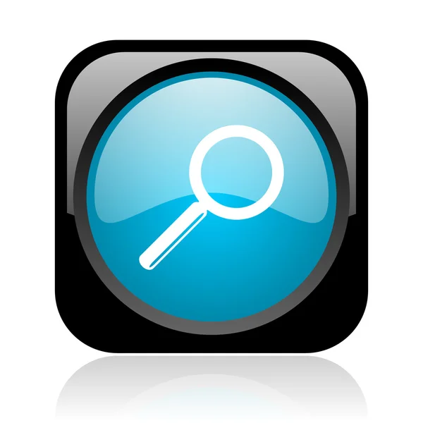 Search black and blue square web glossy icon — Stock Photo, Image