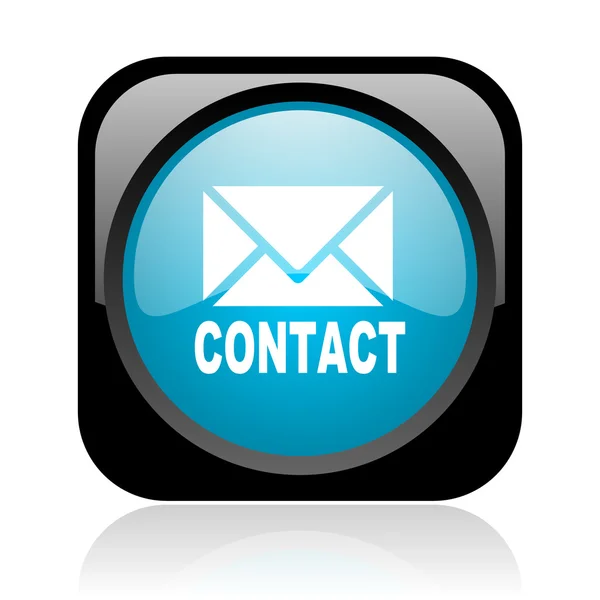 Contact black and blue square web glossy icon — Stock Photo, Image