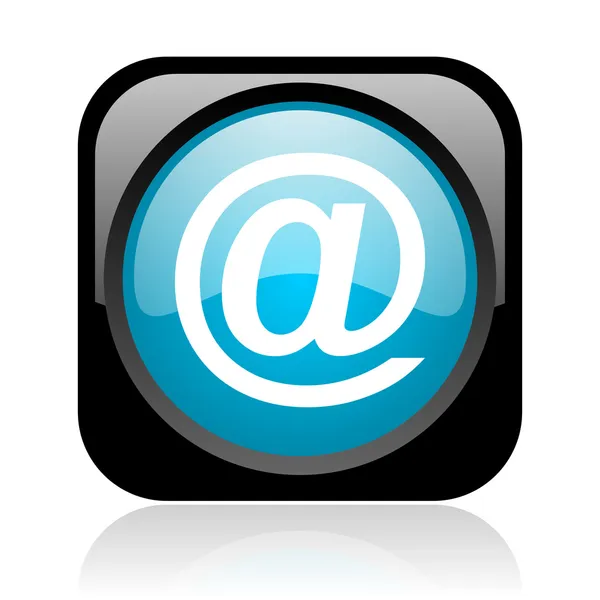 At black and blue square web glossy icon — Stock Photo, Image