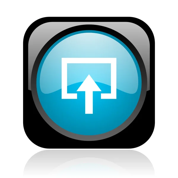 Enter black and blue square web glossy icon — Stock Photo, Image