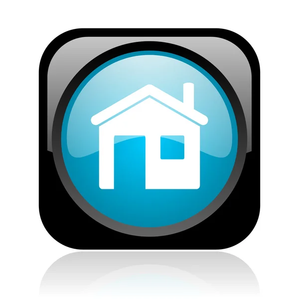 Home black and blue square web glossy icon — Stock Photo, Image