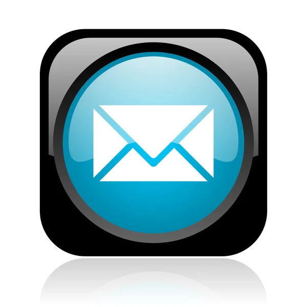 Mail black and blue square web glossy icon — Stock Photo, Image