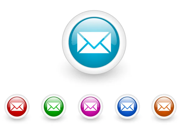 Mail circle web glossy icon colorful set — Stock Photo, Image