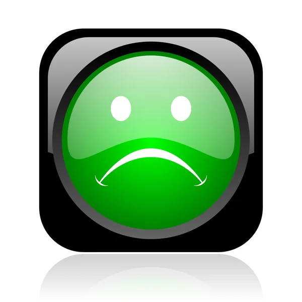 Cry black and green square web glossy icon — Stock Photo, Image