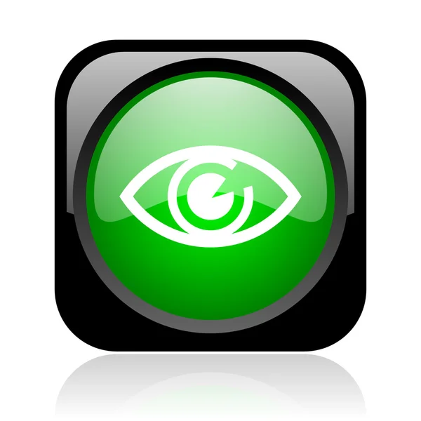 Occhio nero e verde quadrato web icona lucida — Foto Stock