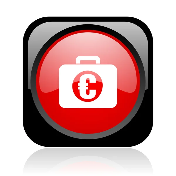 Financial black and red square web glossy icon — Stock Photo, Image