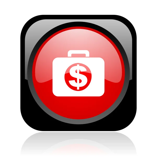 Finansowych czarny i czerwony kwadrat WWW błyszczący ikona — Zdjęcie stockowe