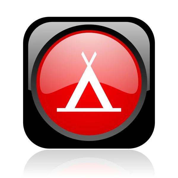 Kemp černé a Rudé náměstí lesklý ikona webové — Stock fotografie