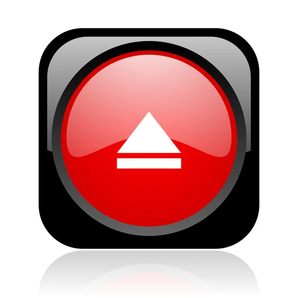 Eject black and red square web glossy icon — Stock Photo, Image