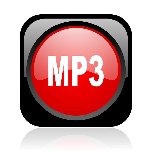 Mp3 black and red square web glossy icon — Stock Photo, Image
