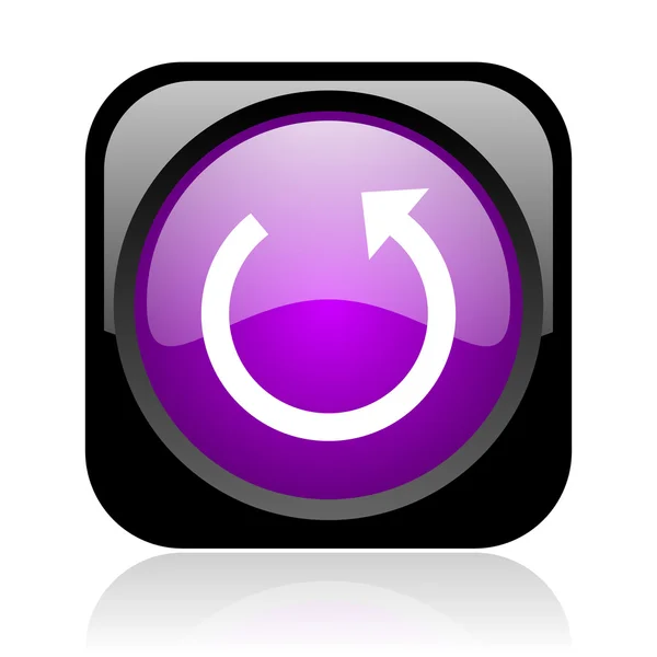 Faire pivoter noir et violet carré web icône brillante — Photo