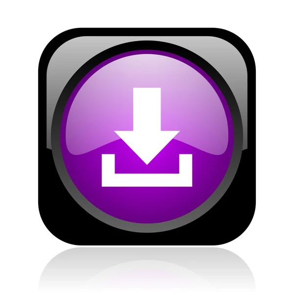 下载黑色和紫色的方形 web 光泽图标 — 图库照片