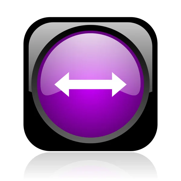Pijlen zwart en violet vierkant web glanzende pictogram — Stockfoto
