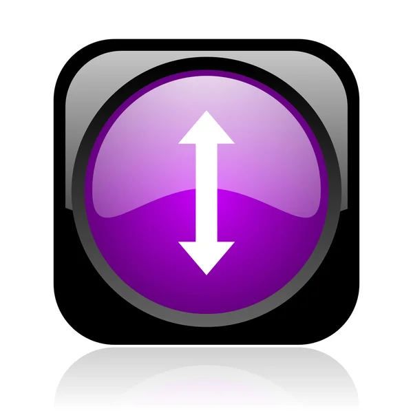 Flèches noir et violet carré web icône brillante — Photo