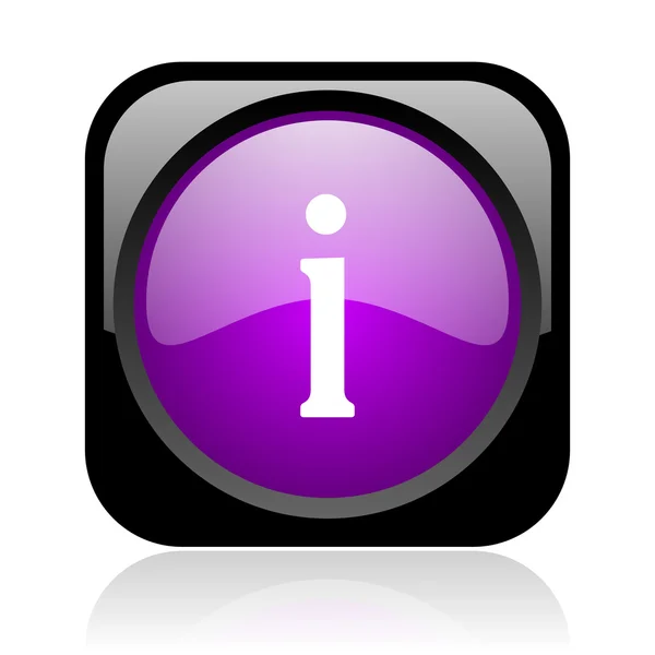 Informationen schwarz und violett quadratisch Web-Hochglanz-Symbol — Stockfoto