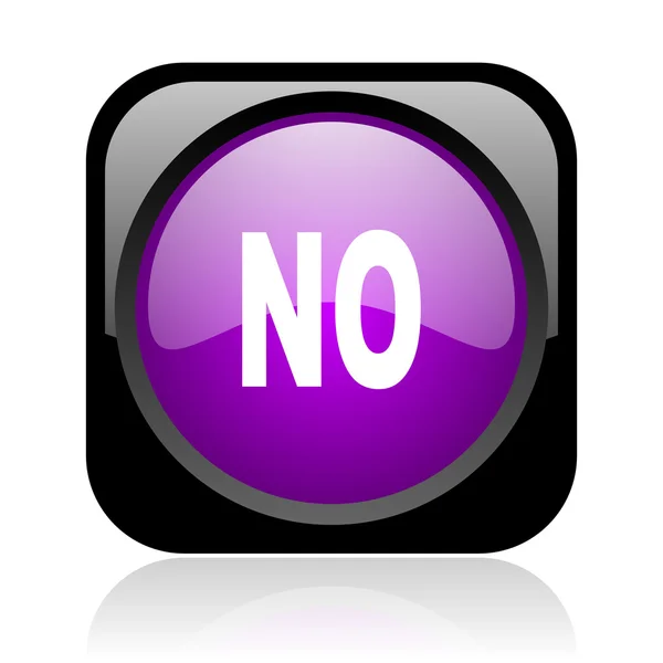 No black and violet square web glossy icon — Stock Photo, Image