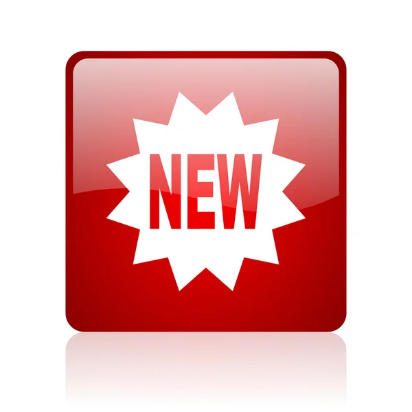 New red square web glossy icon — Stock Photo, Image