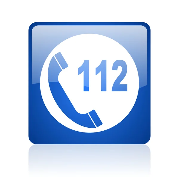 Emergency call blue square web glossy icon — Stock Photo, Image