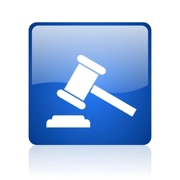 Law blue square web glossy icon — Stock Photo, Image