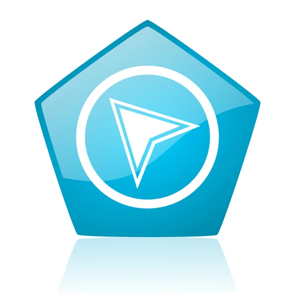 Navigation blue pentagon web glossy icon — Stock Photo, Image