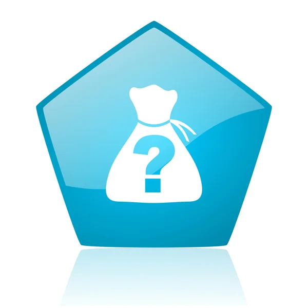 Riddle blue pentagon web glossy icon — Stock Photo, Image