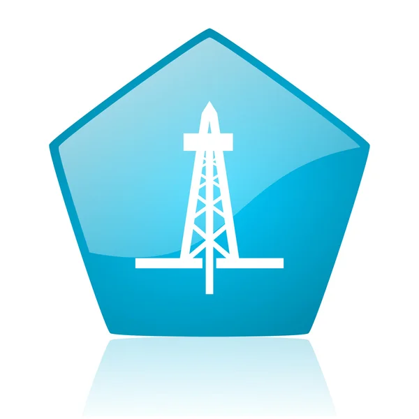 Borrning blå pentagon web blanka ikonen — Stockfoto