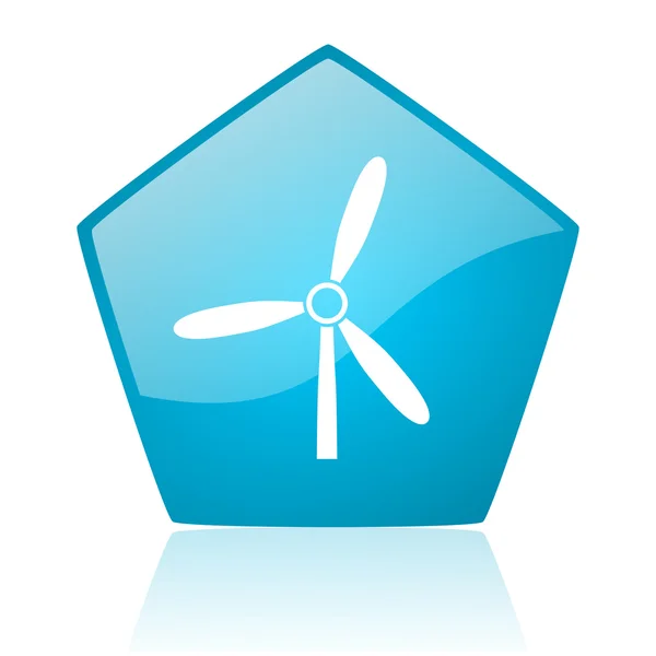 Windmill blue pentagon web glossy icon — Stock Photo, Image