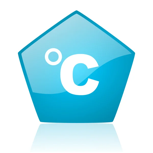 Celsius blue pentagon web glossy icon — Stock Photo, Image