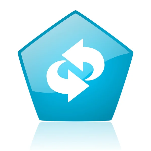 Rotera blå pentagon web blanka ikonen — Stockfoto