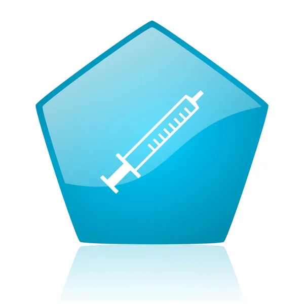 Lesklý ikona webové stříkačky modrý pětiúhelník — Stock fotografie