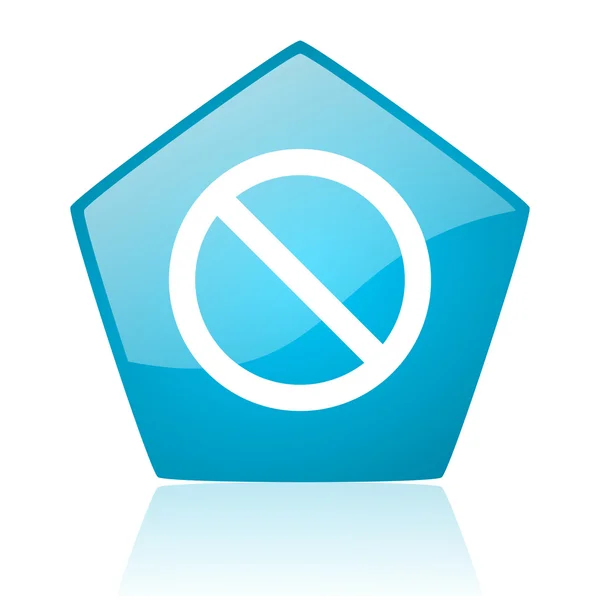 Accès refusé bleu pentagone web icône brillante — Photo
