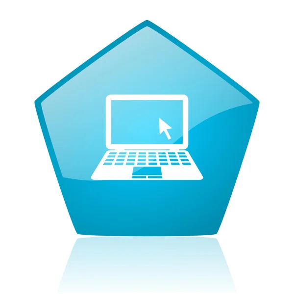 Notebook blue pentagon web glossy icon — Stock Photo, Image