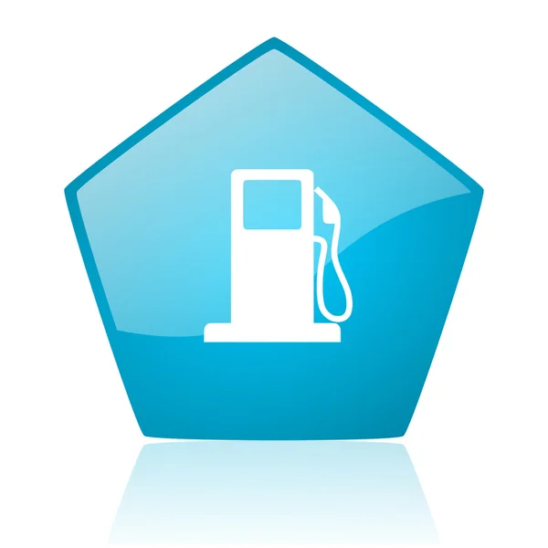 Üzemanyag kék pentagon web fényes ikon — Stock Fotó