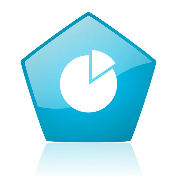 Diagram blå pentagon web blanka ikonen — Stockfoto