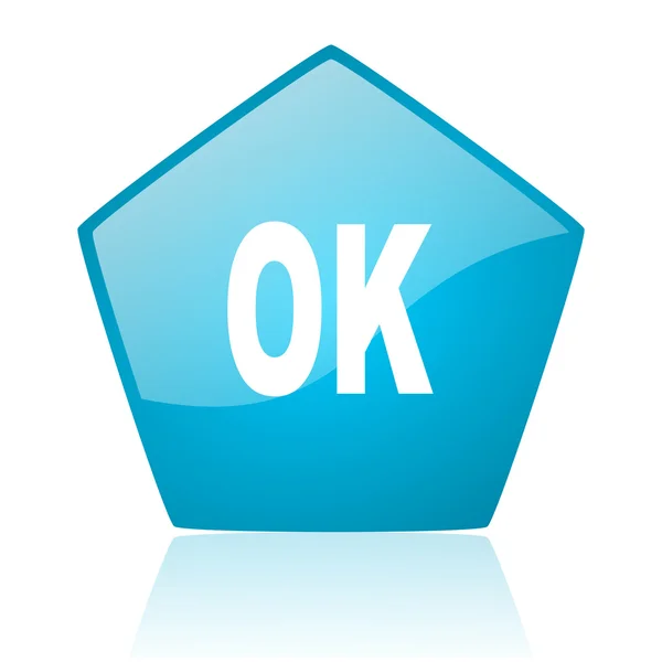 Ok blue pentagon web glossy icon — Stock Photo, Image