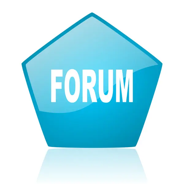 Forum mavi pentagon web parlak simgesi — Stok fotoğraf