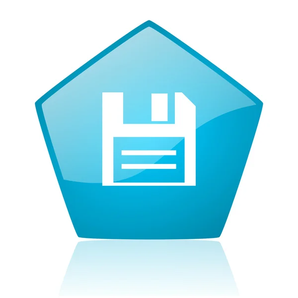 Modrý pětiúhelník web lesklý ikona — Stock fotografie