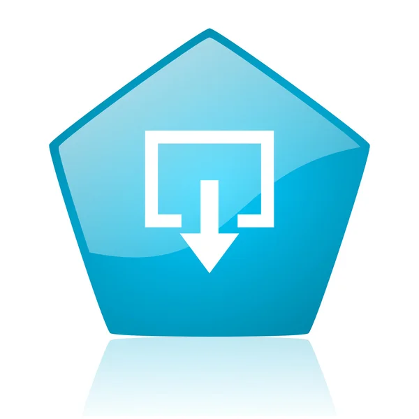 Glanzende pictogram van afrit blauwe pentagon web — Stockfoto