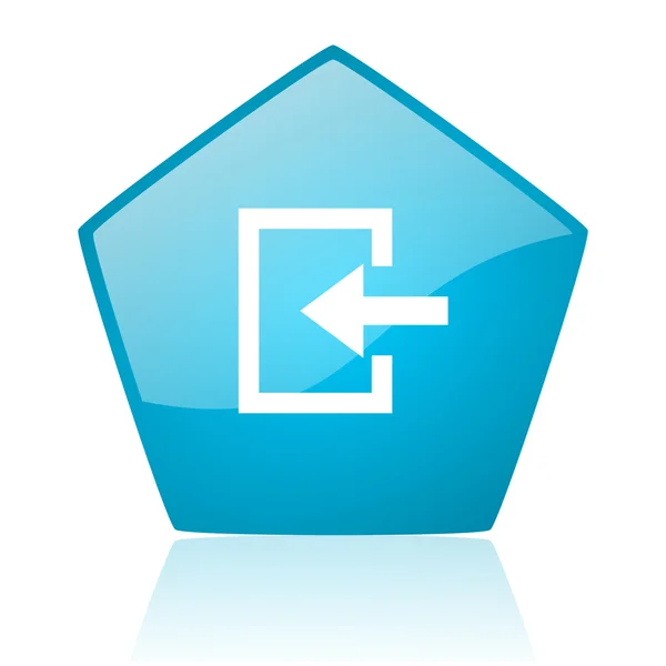 Zadejte ikona lesklý modrý pětiúhelník webové — Stock fotografie