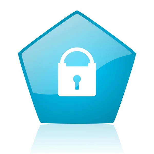 Protect blue pentagon web glossy icon — Stock Photo, Image