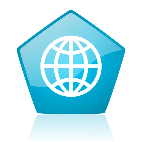 Jorden blå pentagon web blanka ikonen — Stockfoto