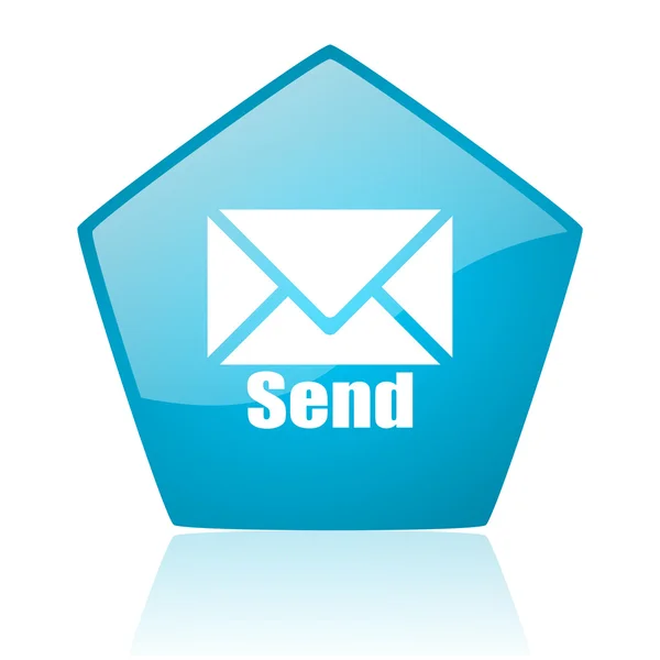 Send blue pentagon web glossy icon — Stock Photo, Image