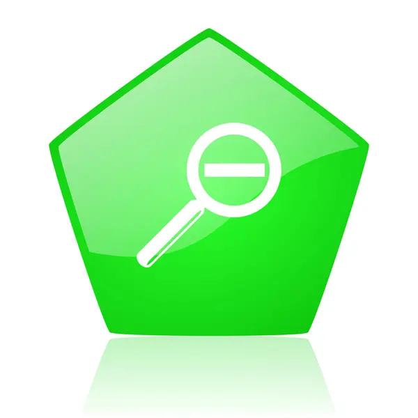 Förstoring gröna pentagon web blanka ikonen — Stockfoto