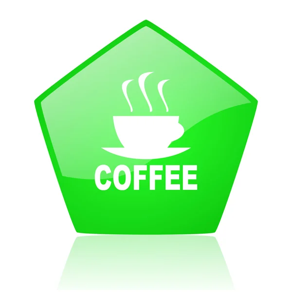 커피 녹색 국방부 웹 광택 아이콘 — 스톡 사진
