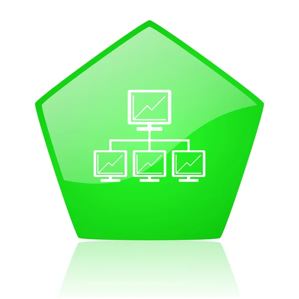 네트워크 녹색 국방부 웹 광택 아이콘 — 스톡 사진