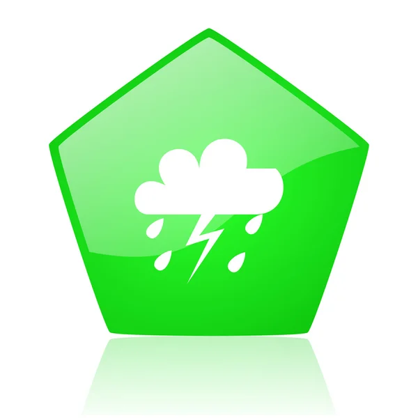 Прогноз погоды в зелёном пятиугольнике — стоковое фото