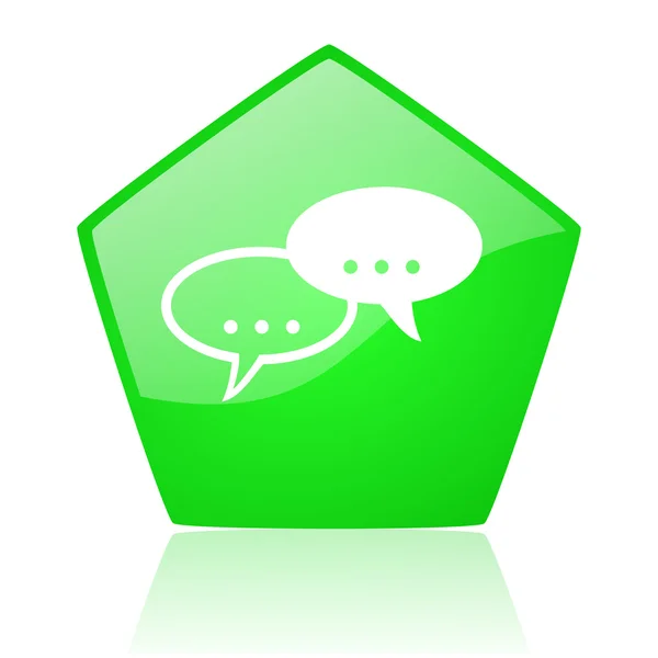 Forum groene pentagon web glanzende pictogram — Stockfoto